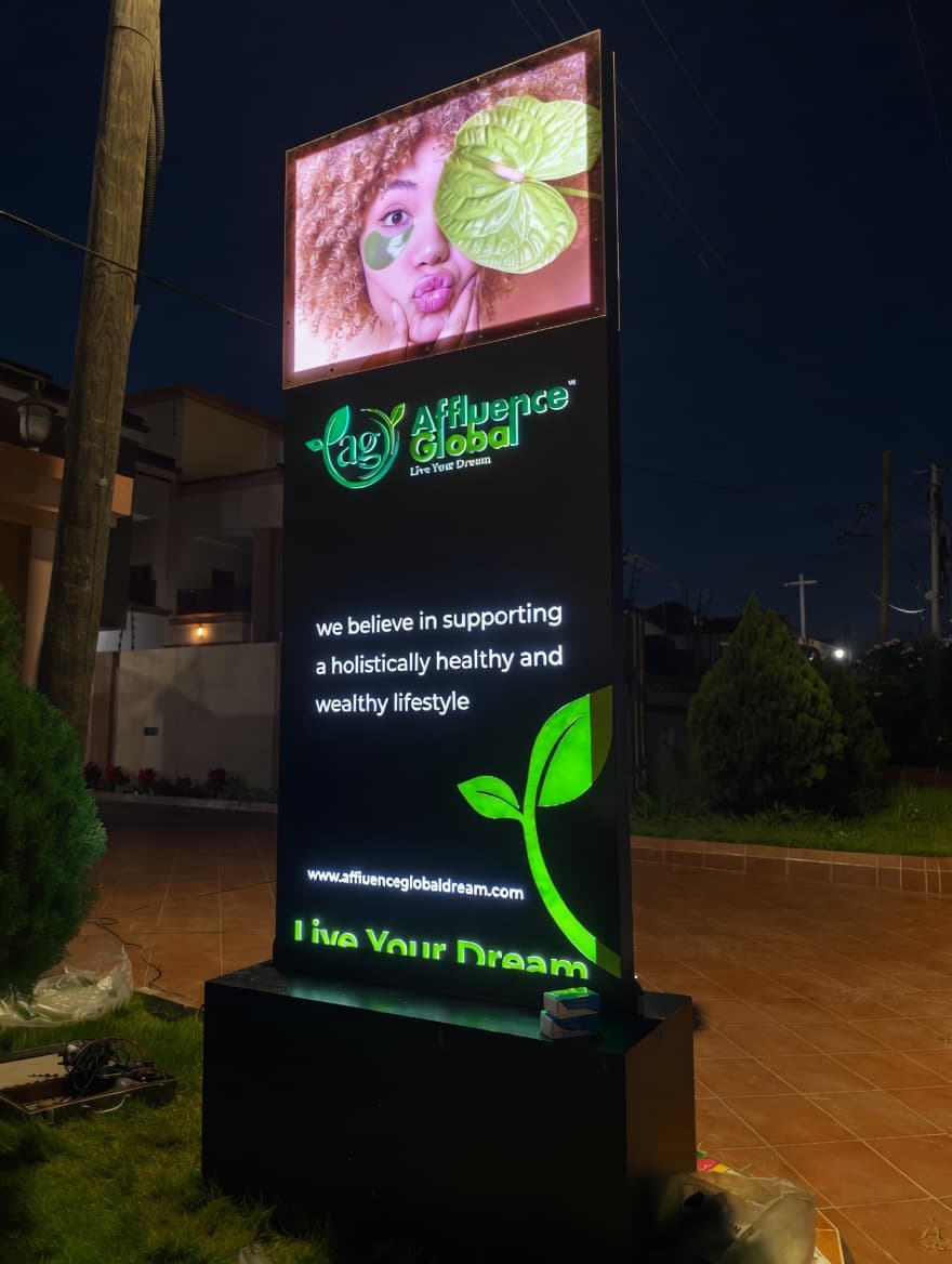 Afluence Global brand signage