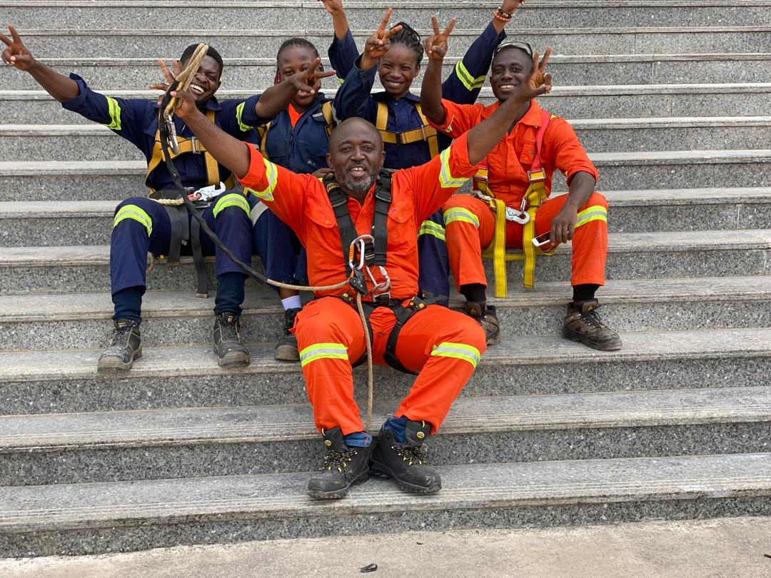 White Beam Concepts production team in safety gear